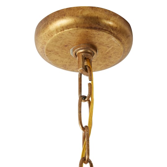 30" Gold Iron Modern Caged Chandelier